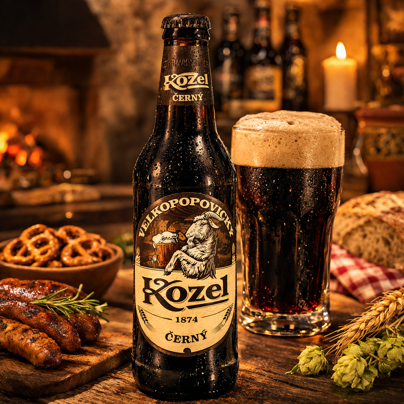 Kozel Cerny Dark Lager Beer Bottle 500 mL