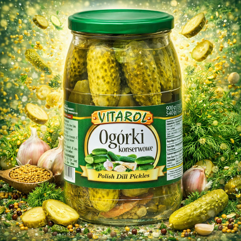 Vitarol Ogorki Konserwowe Pickled Cucumbers 900 g