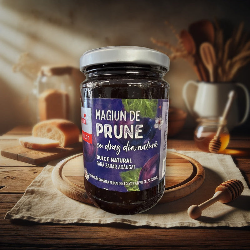Eni Plum Jam With Love from Nature Natural Sweet No Added Sugar 350 g — authentic pantry from Romania | Hamilton Euromarket