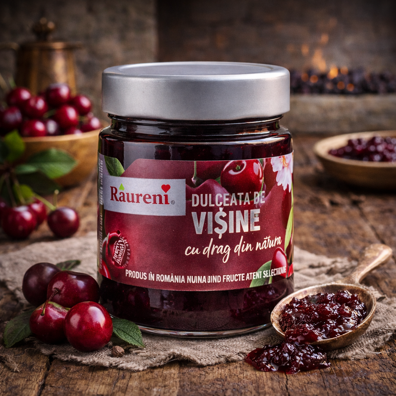 Raureni Dulceata de Visine Sour Cherry Jam 700 g