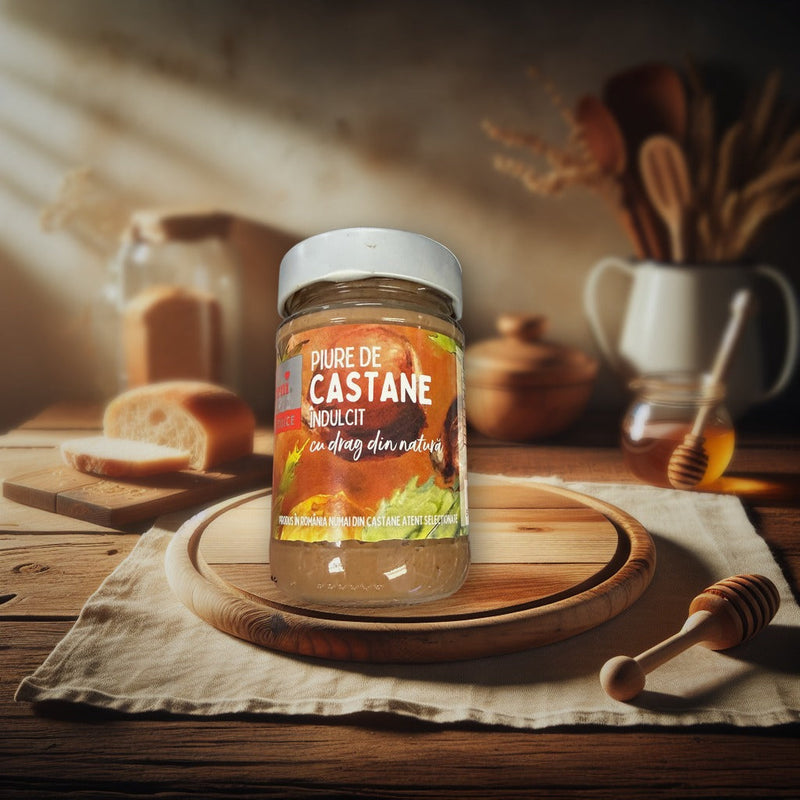 Pia Sweetened Chestnut Puree With Love from Nature 500 g — authentic pantry from Romania | Hamilton Euromarket