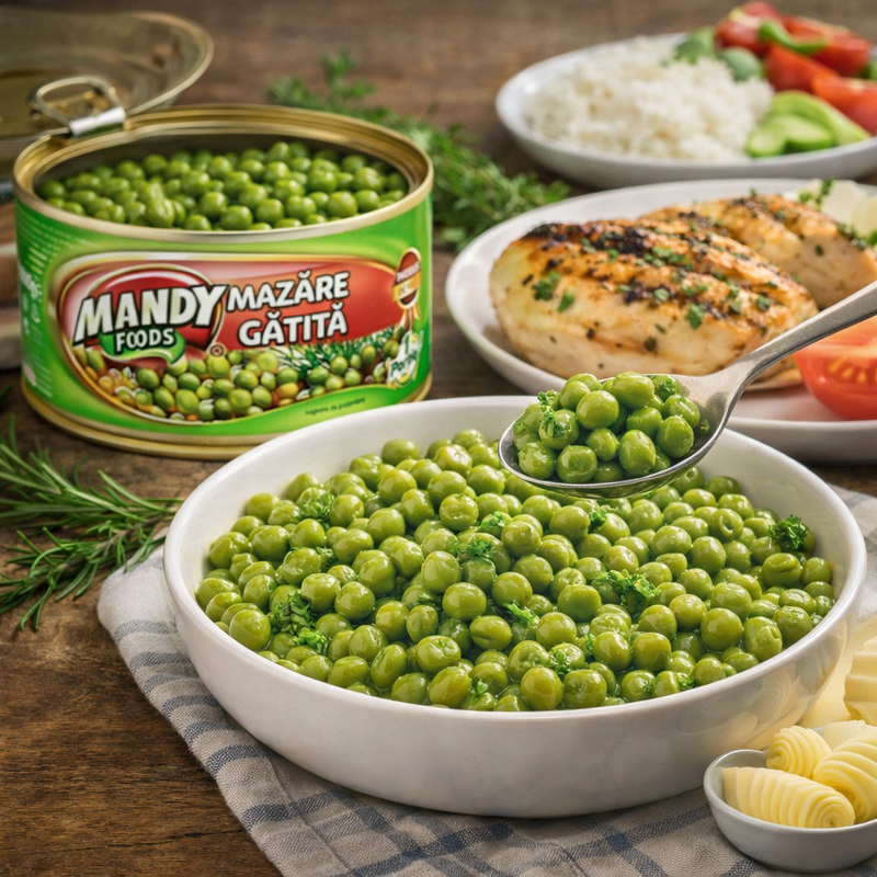 Mandy Cooked Green Peas 300 g