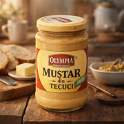 Olympia Mustar din Tecuci Iute Spicy Mustard 300 g — authentic pantry from Romania | Hamilton Euromarket