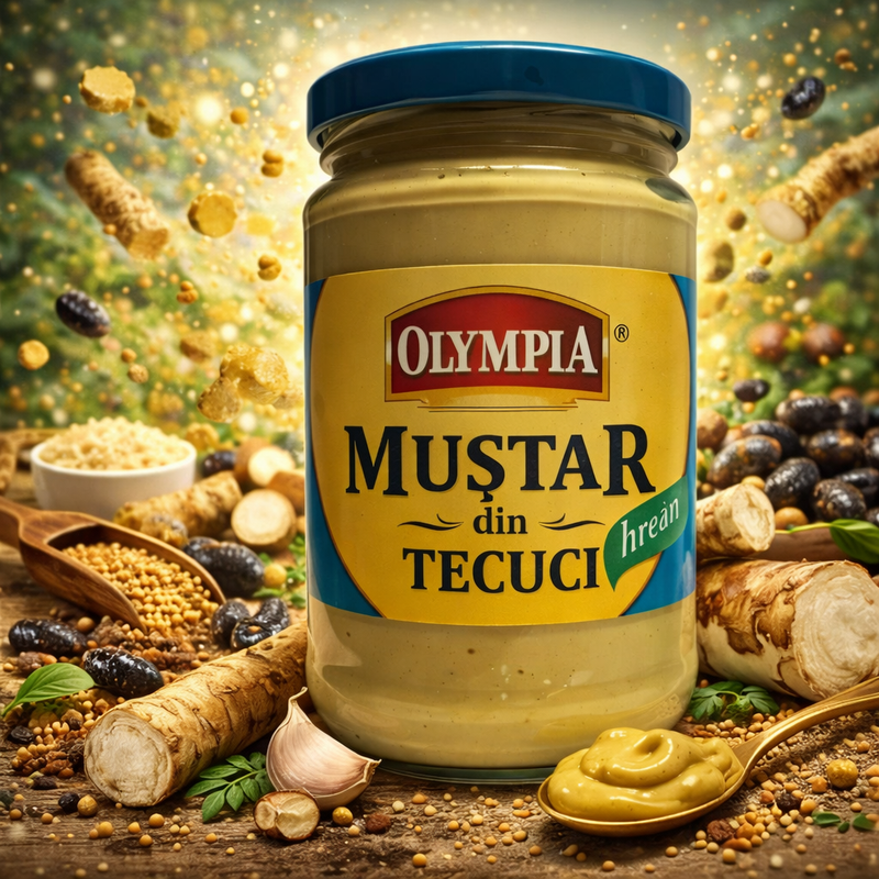 Olympia Mustar din Tecuci Mustard with Horseradish 300 g