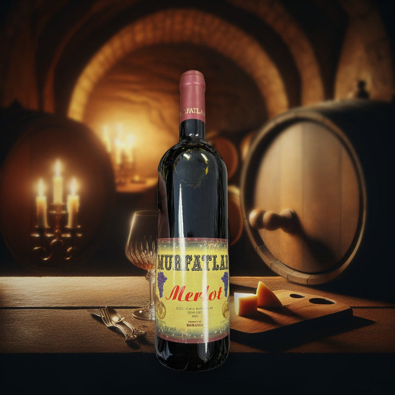 Murfatlar Merlot Semi-dry 2021 750 ml — authentic alcohol from Romania | Hamilton Euromarket