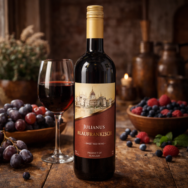 Julianus Blaufrankisch Sweet Red Wine 750 ml 11% ABV — authentic alcohol from Hungary | Hamilton Euromarket