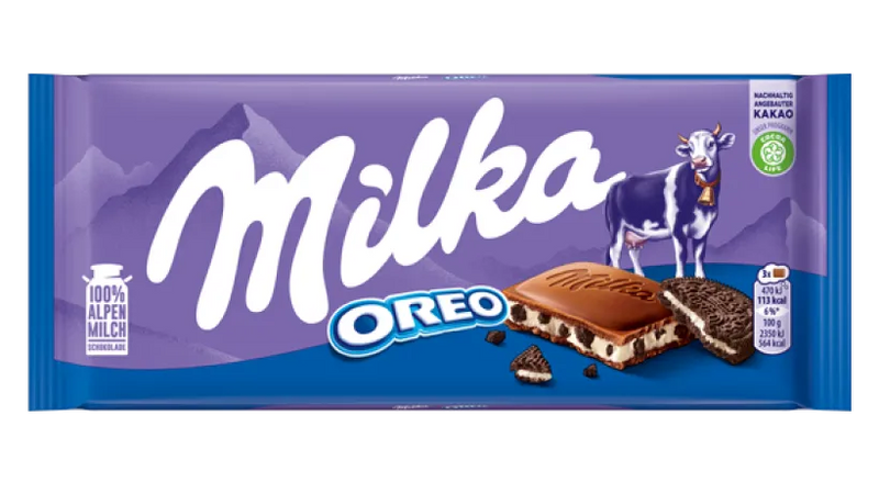 Milka Oreo Milk Chocolate Bar 100g (3.5oz)