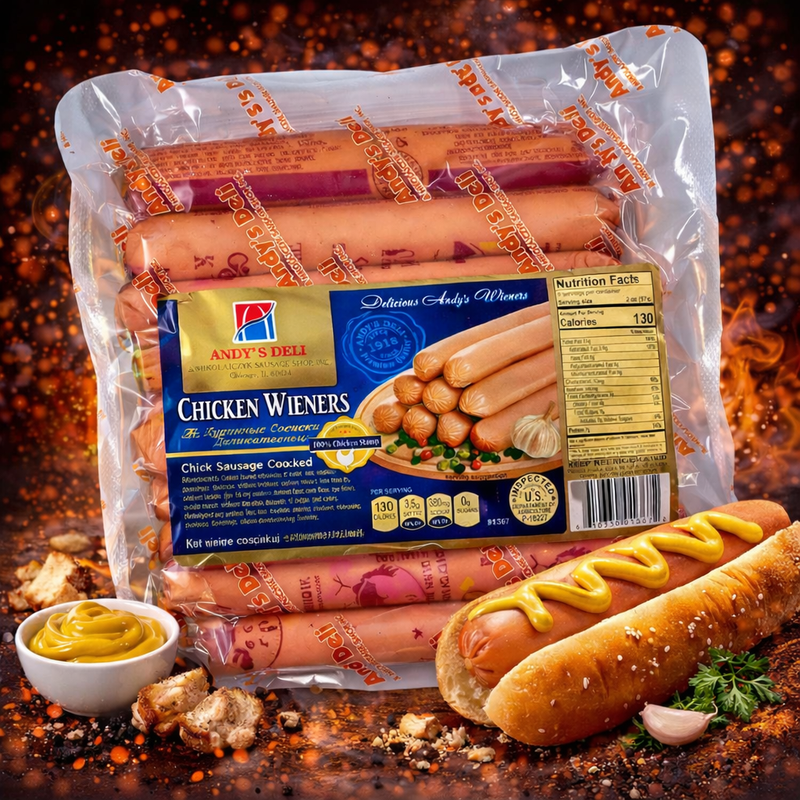 Andy'S Deli Andys Deli Chicken Wieners with Pork Added 1 lb (Fresh Sausage)