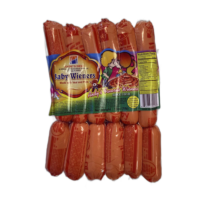 Andy's Deli & Mikolajczyk Pork Sausage Shop, Inc. Baby Wieners Made With Veal and Pork 15oz | Hamilton Euromarket