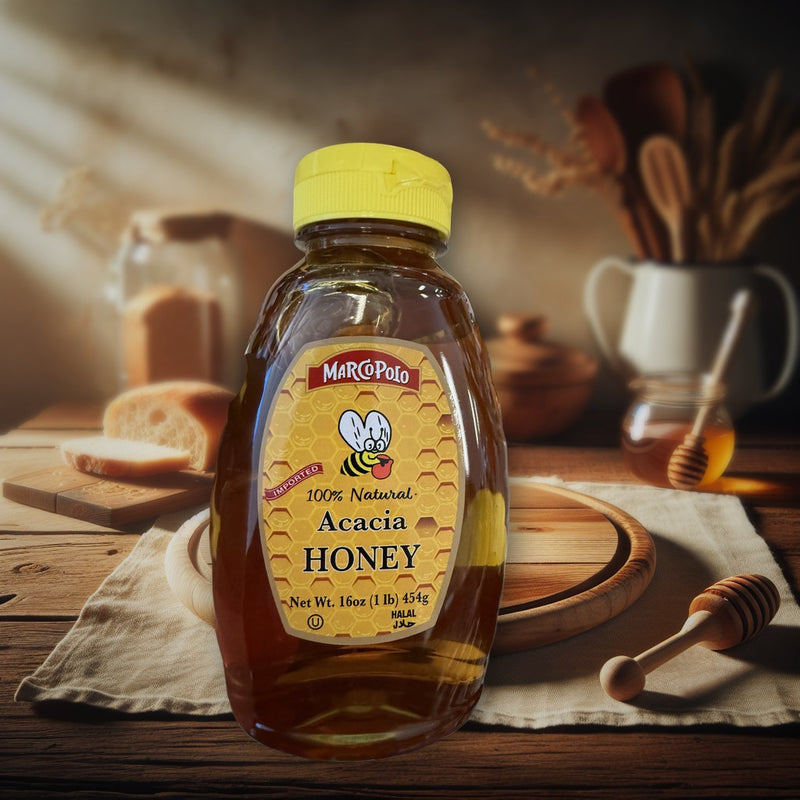 Marcopolo 100% Natural Acacia Honey 16oz (1lb) 454g