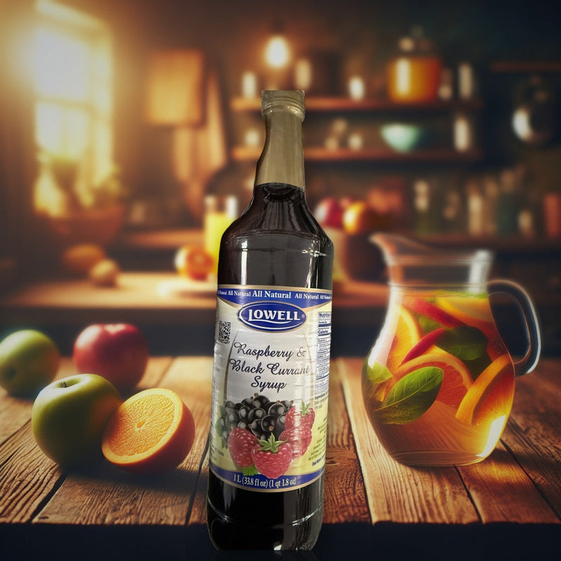Lowell Raspberry & Black Currant Syrup 1l — authentic beverage from Poland | Hamilton Euromarket
