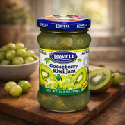 Lowell Gooseberry Kiwi Jam Low Sugar 320 g — authentic pantry from United States | Hamilton Euromarket