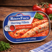 Rügen Fisch Herring Fillets in Tomato Sauce 200 g — authentic pantry from Germany | Hamilton Euromarket