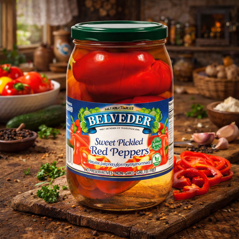 Belveder Sweet Pickled Red Peppers 900 g