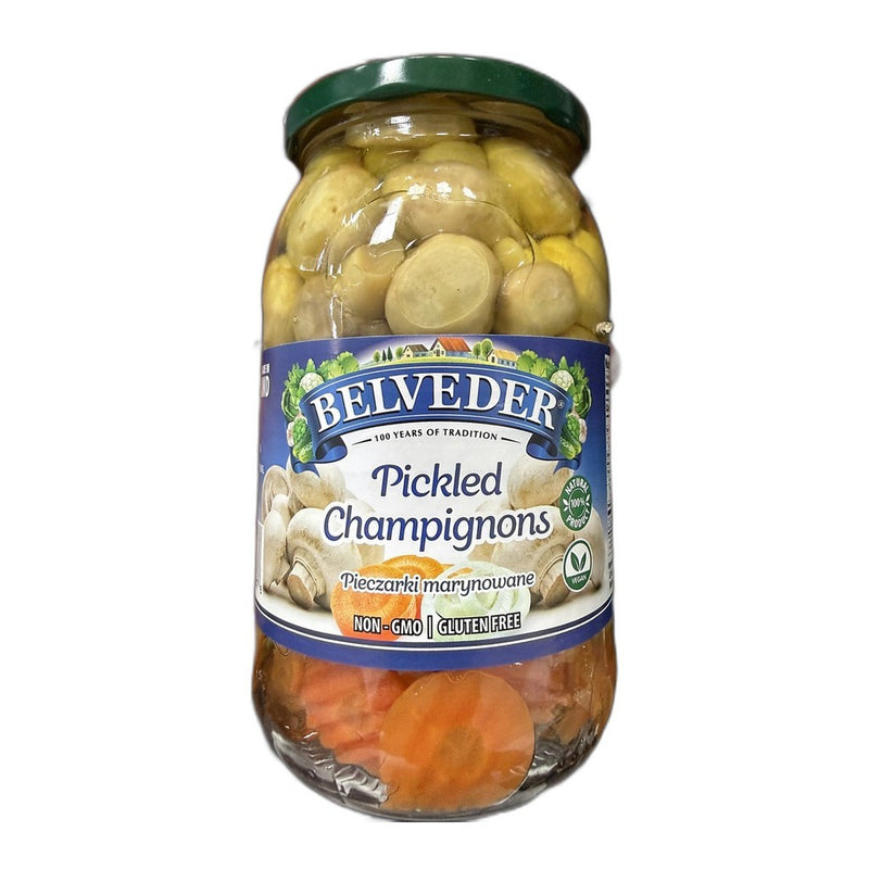 Belveder Pickled Champignons, Polish Mushrooms 900g (2lb) | HE gallery 673538579876 #3