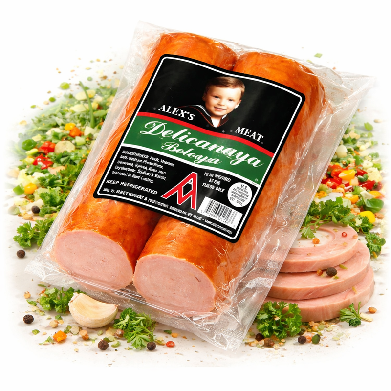 Alex'S Meat Delicatesnaya Bologna 2 Chunks (Deli Meat) 454 g