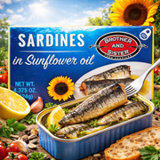 Brother & Sister Sardines in Sunflower Oil 125 g — authentic pantry from United States | Hamilton Euromarket