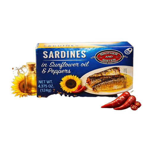 Brother & Sister Sardines in Sunflower Oil with Spicy Peppers 125 g | Hamilton Euromarket