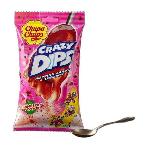 Chupa Chups Crazy Dips Lollipop Strawberry 14 g | Hamilton Euromarket