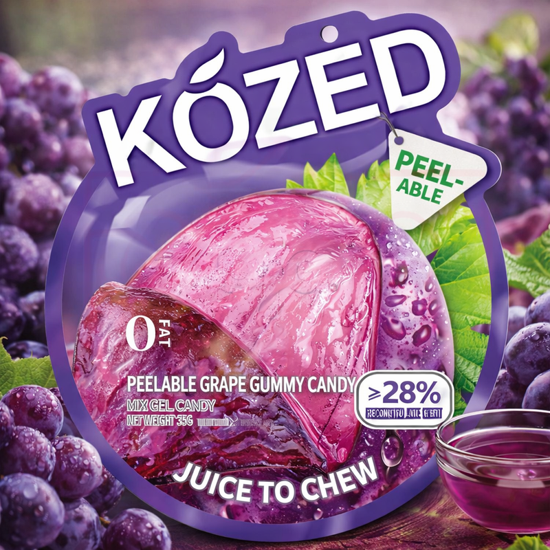 Kozed Peelable Gummy Candy Grape 75 g