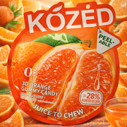 Kozed Peelable Gummy Candy Orange 75 g — authentic snack from China | Hamilton Euromarket