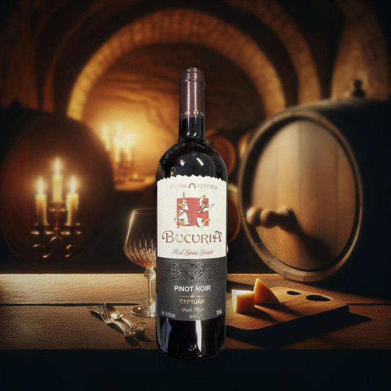 Crama Ceptura Bucuria Red Semi-Sweet Pinot Noir Romanian Wine 750ml (25.4fl oz)