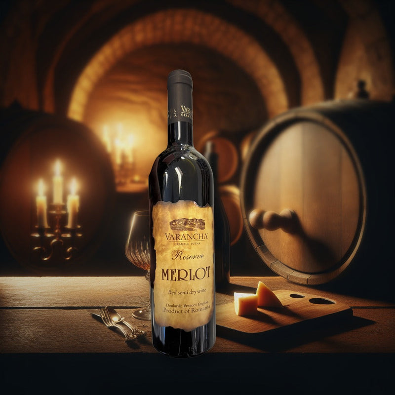 Varancha Reserve Merlot Red Semi Dry Wine 750ml — authentic alcohol from Romania | Hamilton Euromarket