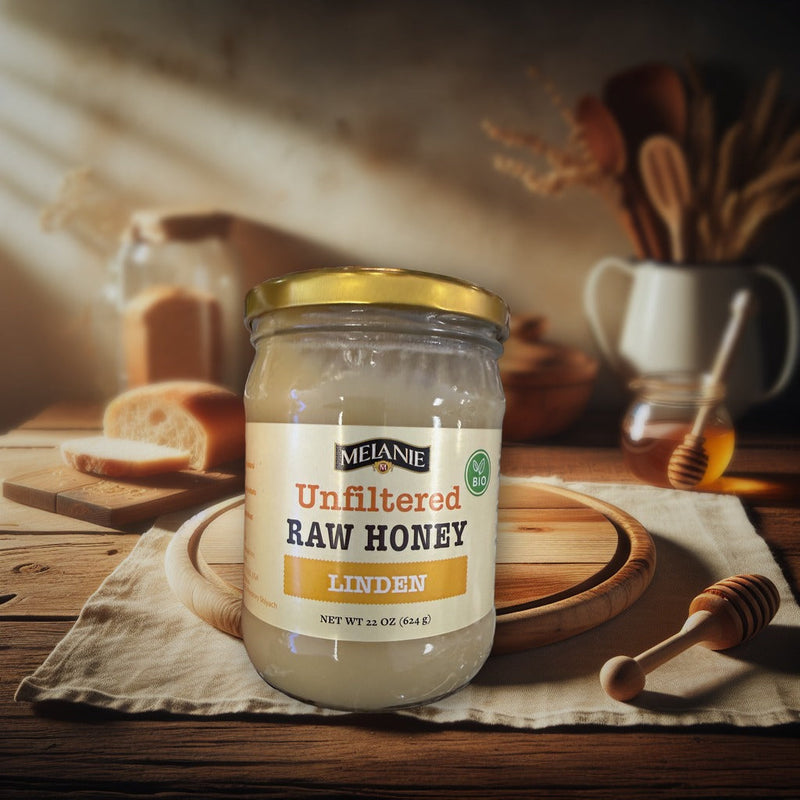Melanie Unfiltered Raw Honey Sunflower 623 g — authentic pantry from United States | Hamilton Euromarket