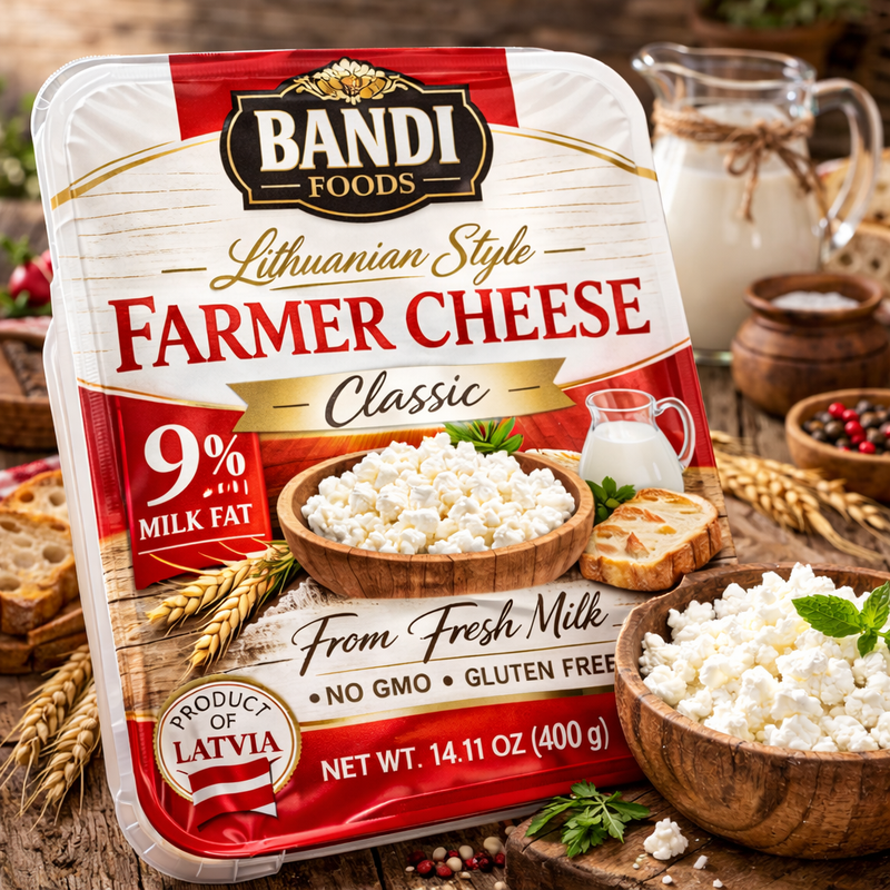 Bandi Foods Lithuanian Style Farmer Cheese Classic 9% 400 g