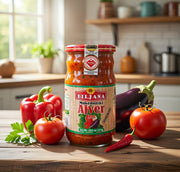 Biljana Hot Ajvar Roasted Red Pepper & Eggplant Spread 670 g — authentic pantry from North Macedonia | Hamilton Euromarket