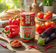 Biljana Hot Ajvar Roasted Red Pepper & Eggplant Spread 530 g — authentic pantry from North Macedonia | Hamilton Euromarket