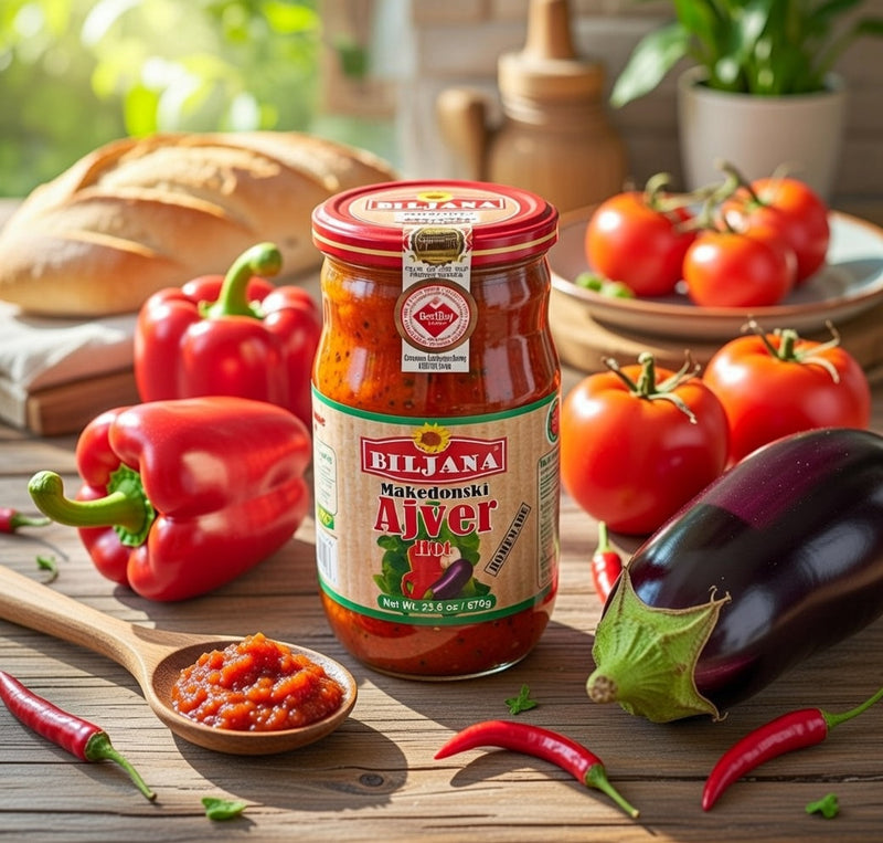 Biljana Hot Ajvar Roasted Red Pepper & Eggplant Spread 530 g