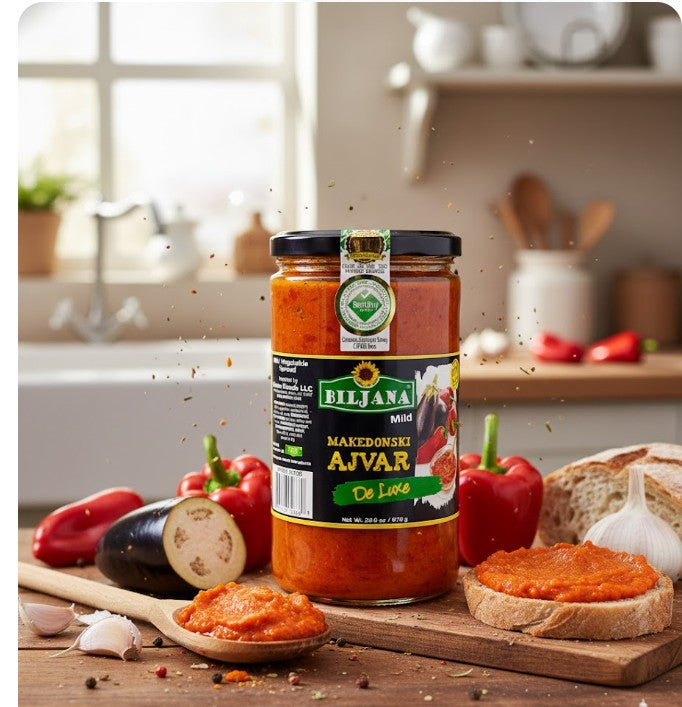Biljana De Luxe Mild Ajvar Roasted Pepper & Eggplant Spread 670 g