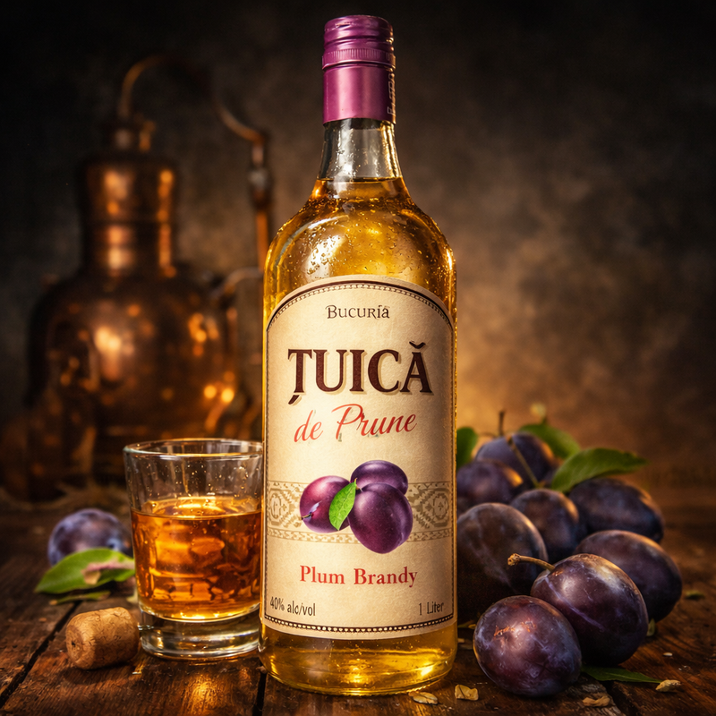 Bucuria Tuica de Prune Plum Brandy 1 L