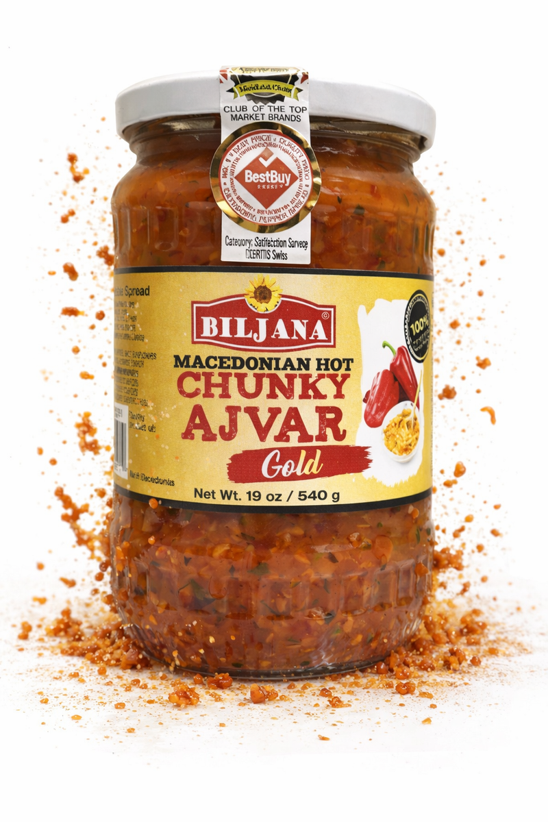 Biljana Chunky Ajvar Hot Roasted Red Pepper & Eggplant Spread 540 g