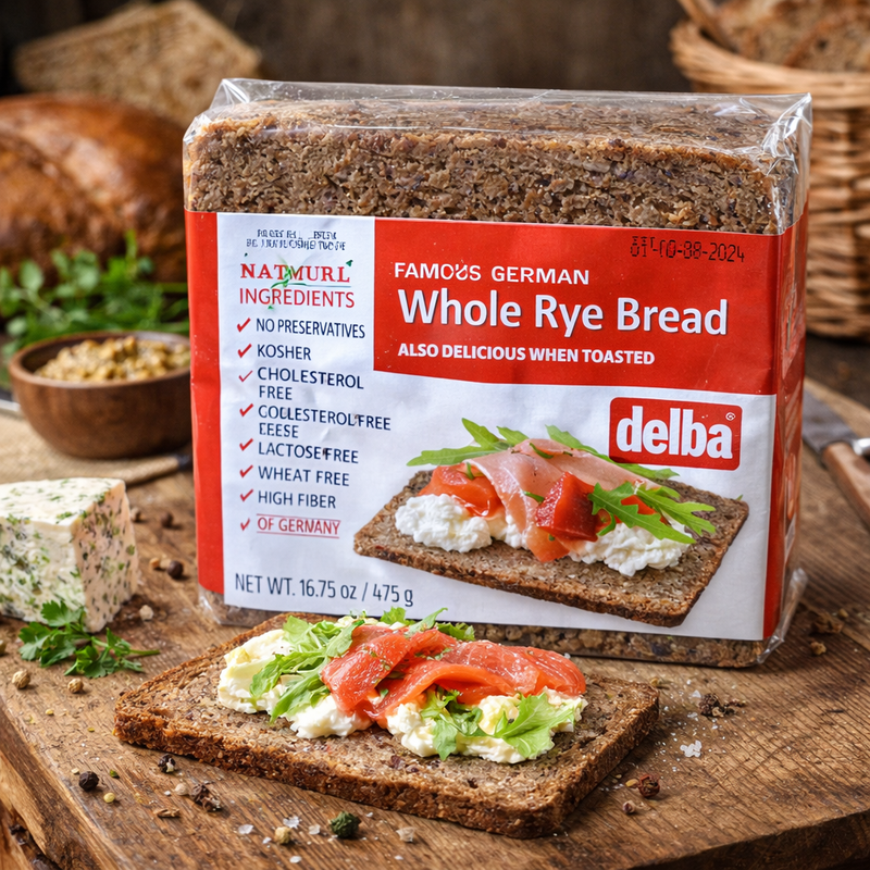 Delba Famous German Whole Rye Bread 475 g