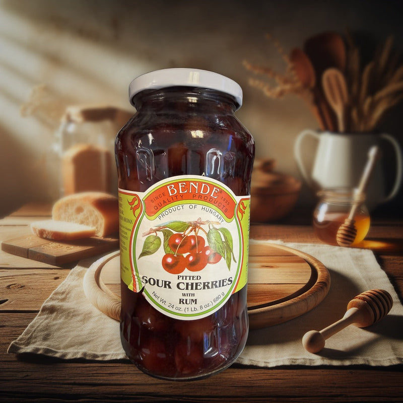 Bende Pitted Sour Cherries With Rum 680 g — authentic pantry from Hungary | Hamilton Euromarket
