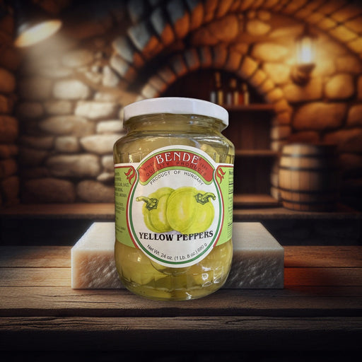 Bende Yellow Peppers 24 oz — authentic pantry from Hungary | Hamilton Euromarket