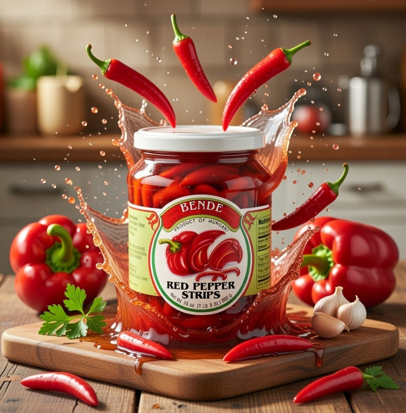 Bende Red Pepper Strips in Vinegar Brine 680 g