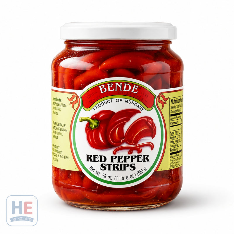 Bende Red Pepper Strips in Vinegar Brine, Hungarian Pickled 680g (24oz) | Hamilton Euromarket