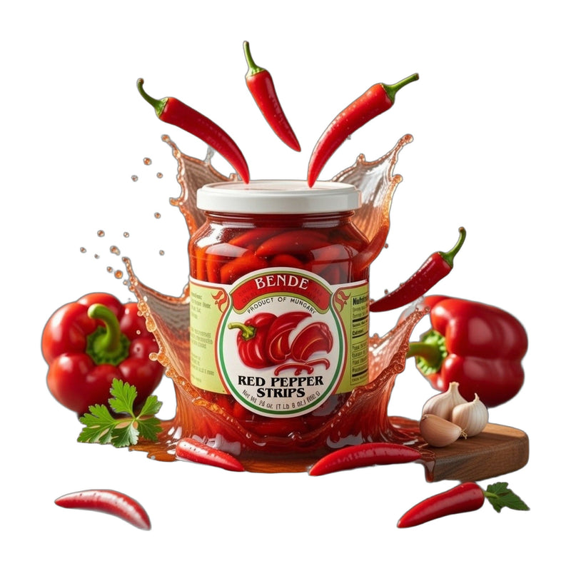 Bende Red Pepper Strips in Vinegar Brine, Hungarian Pickled 680g (24oz) | Hamilton Euromarket