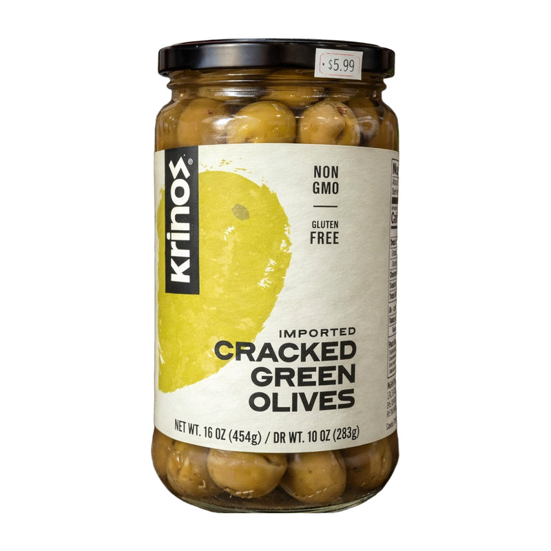 Krinos Imported Cracked Green Olives 454 g | Hamilton Euromarket