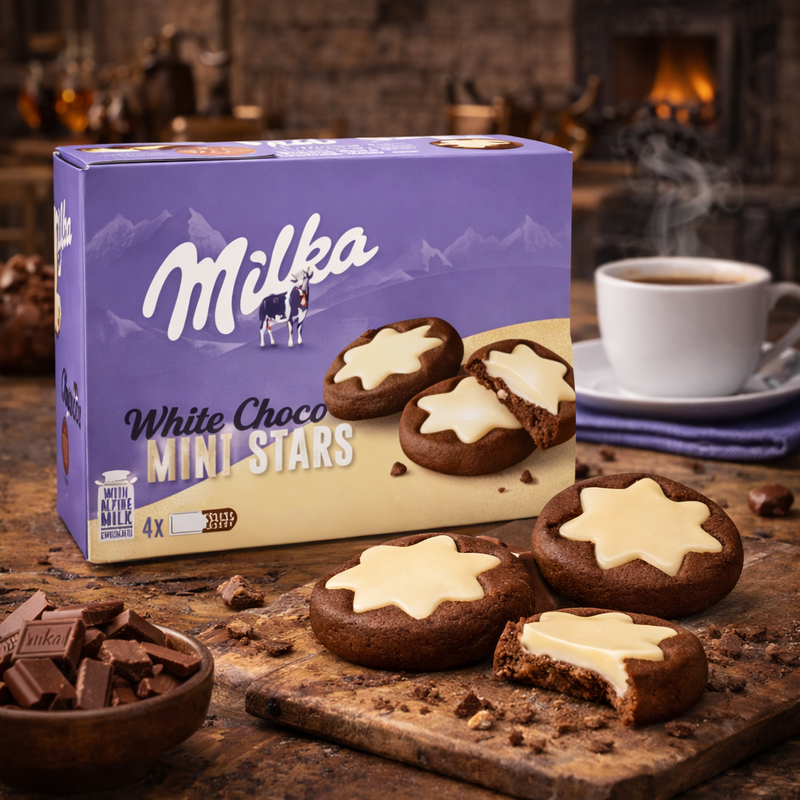 Milka Mini Stars White Chocolate Biscuits 150 g