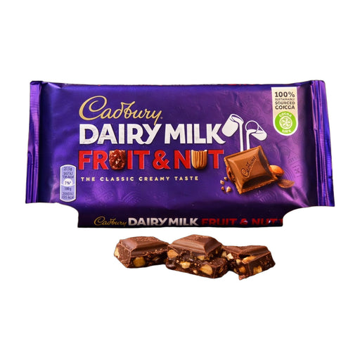 Cadbury Dairy Milk Fruit & Nut Chocolate Bar 110 g | Hamilton Euromarket