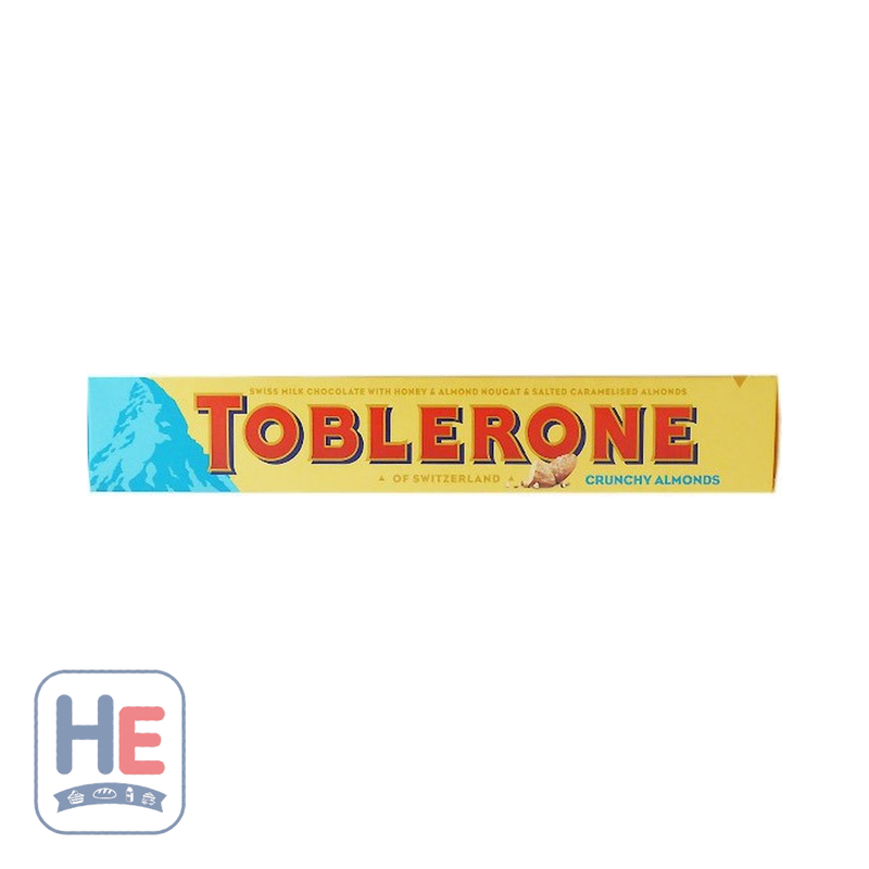 Toblerone Crunchy Almonds Milk Chocolate 100g (3.5oz) | HE hero 7622300710613