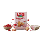 Loacker Quadratini Raspberry Yogurt Creme-Filled Wafer Cookies 220 g | Hamilton Euromarket