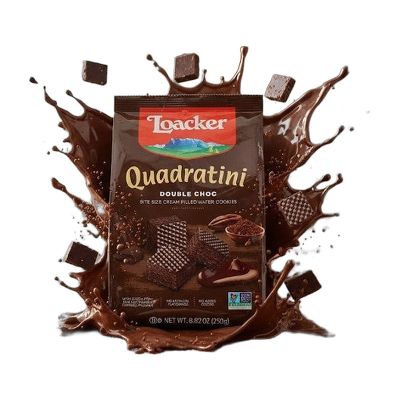 Loacker Quadratini Double Chocolate Wafer Cookies 250 g | Hamilton Euromarket