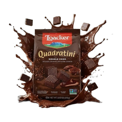 Loacker Quadratini Double Chocolate Wafer Cookies 250 g | Hamilton Euromarket