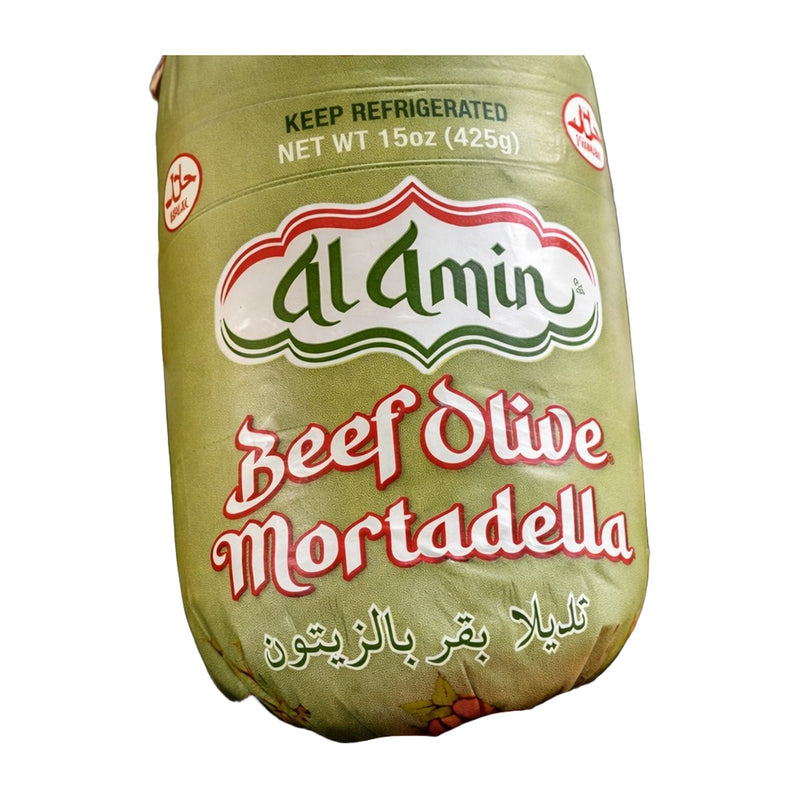 Al Amin Beef Mortadella with Olives (Deli Meat) 425 g | Hamilton Euromarket