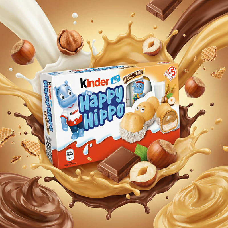 Kinder Happy Hippo Hazelnut Biscuits 5 Pack 103.5 g